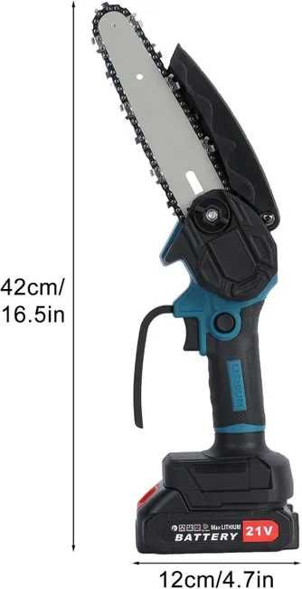 Mini motosserra BELLARO sem fio de 6" com 2 baterias e 2 correntes - Para poda de jardim