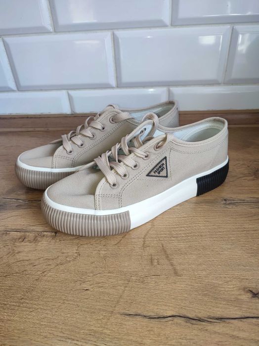 Buty damskie Trampki Tenisówki Beżowe Sportowe Modne r.38
