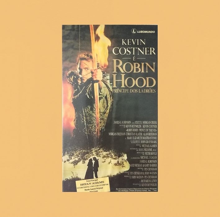 Filme "Robin Hood, o príncipe dos ladrões", VHS original, 1991