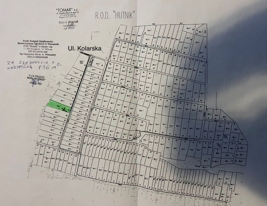 PILNA SPRZEDAŻ! ROD 869 m² Szczecin – widok na Jezioro Dąbie, szambo 8 m³, prąd i woda - Widok 2