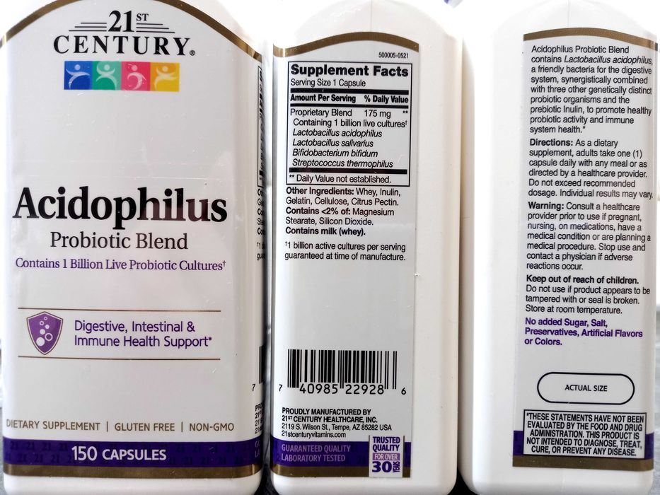 21st Century, Acidophilus Probiotic (150 капс), пробиотики, пробіотики