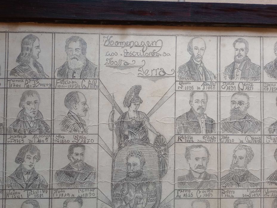 Quadro "Homenagem aos escritores da nossa terra"