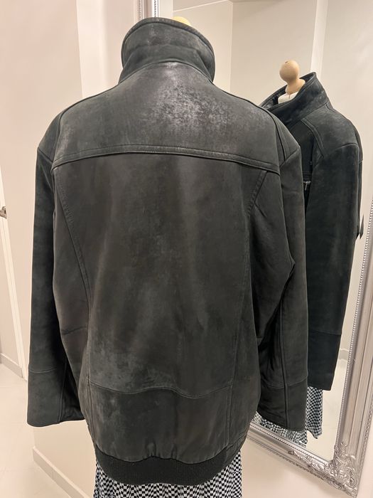 Ochnik kurtka skorzana meska zimowa czarna XXL