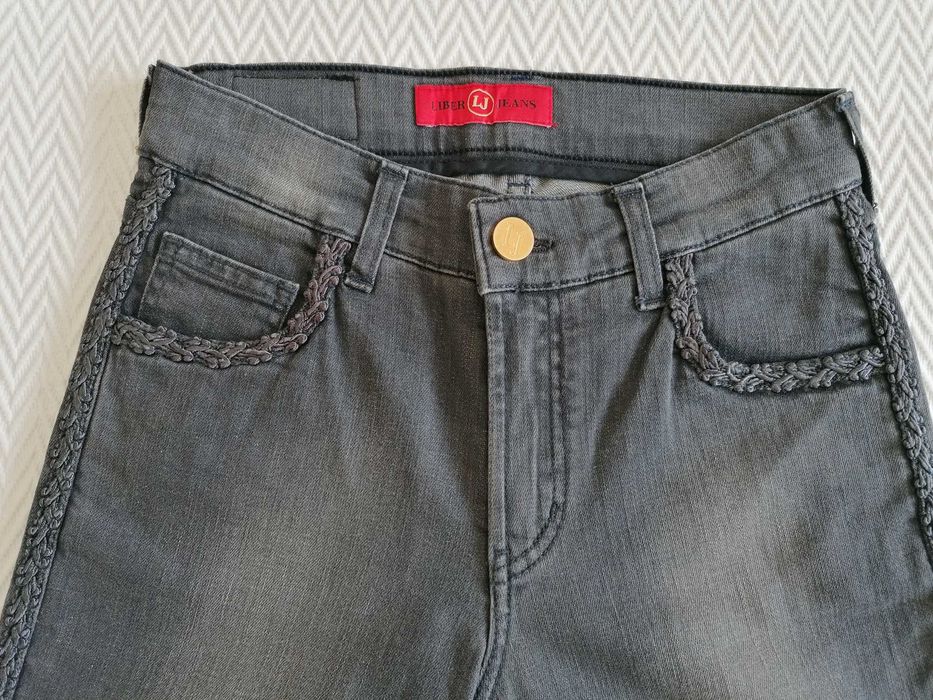Calças de ganga cinzentas da Liber Jeans, Novas, 36, Made in Portugal