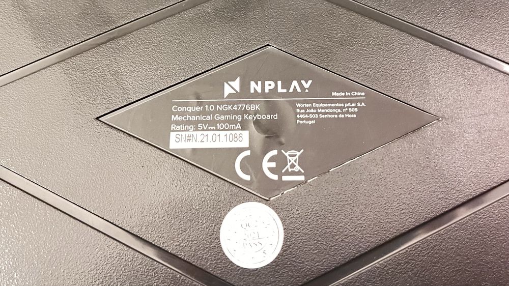 Teclado Gaming NPLAY Conquer 1.0 (Mecânico - Português - Preto)