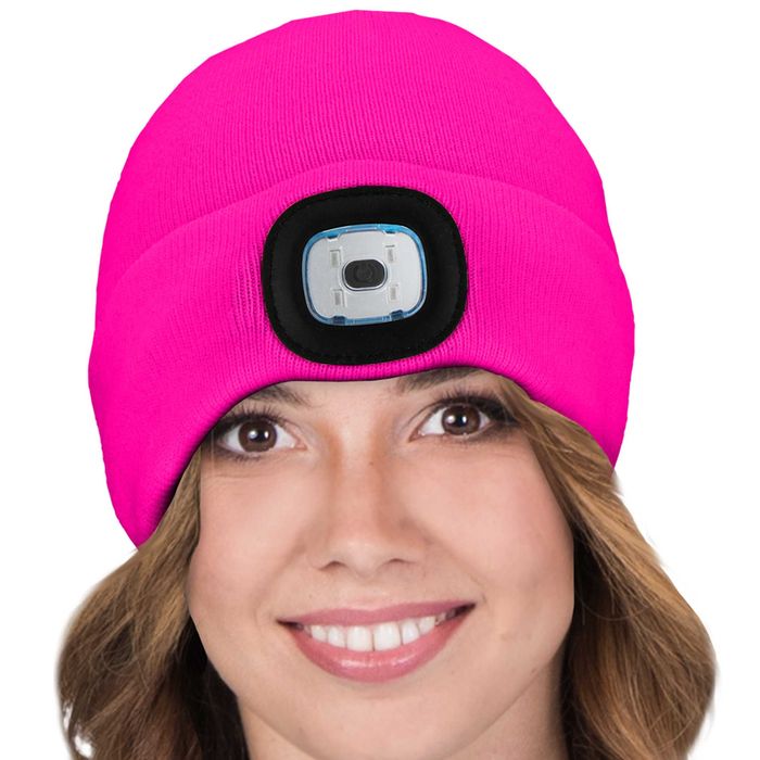 czapka ocieplana zimowa LED z wymienną latarką, czapka zimowa