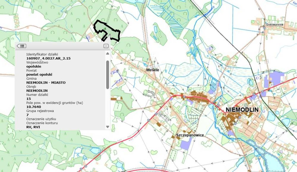 działka 10.7 ha Niemodlin, opolskie