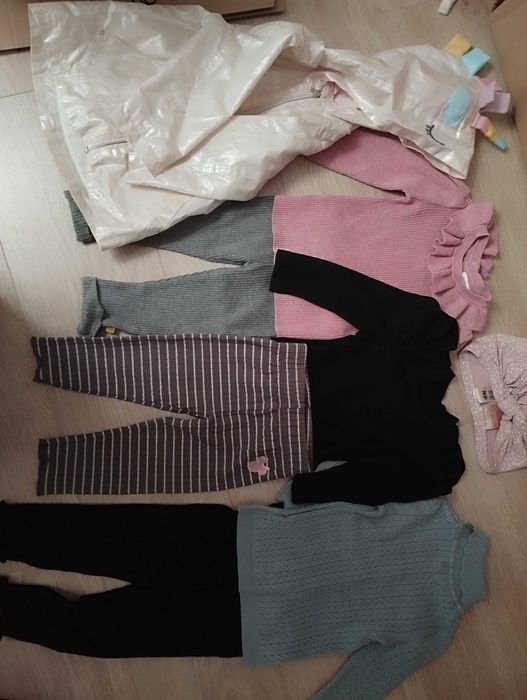 Zestaw h&m legi bluzki next j nowe i nowe 74/80 prążek czarna