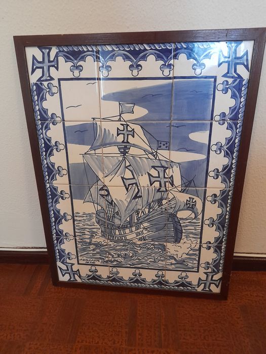 Quadro em Azulejo 49×64. AZULARTE  pintado a mão.