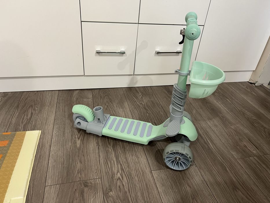 Самокат Smart 5 в 1 з бортиком, мʼятний, новий
