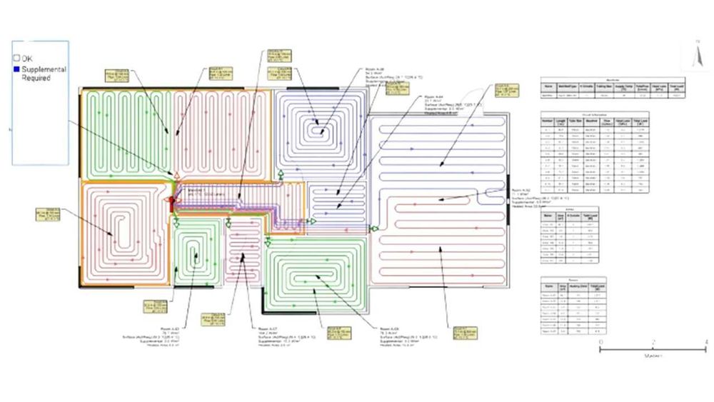 Projekt ogrzewania podłogowego, ogrzewanie podłogowe 50m²