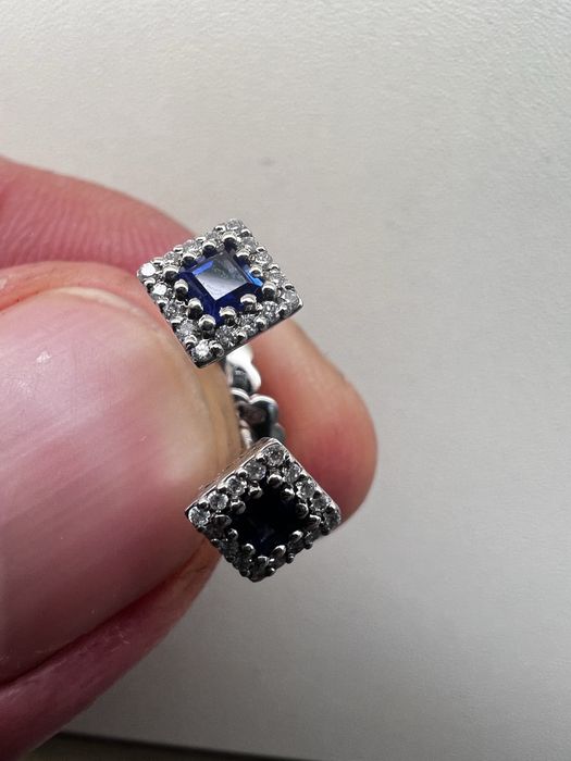 Золотые серьги с бриллиантами и сапфирами 585 пробы 0,54ct