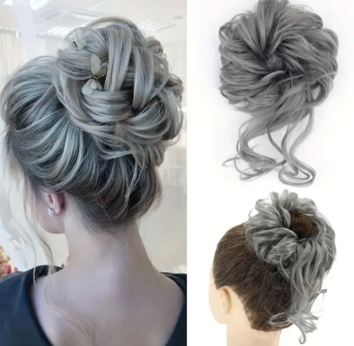 Шиньон пучок волосы на резинке