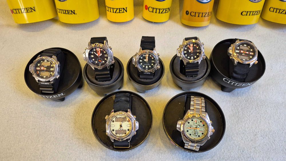 Zestaw 7 sztuk zegarków CITIZEN PROMASTER +  butle