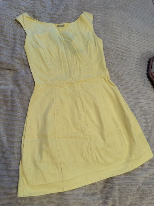 Лимонний лляний сарафан