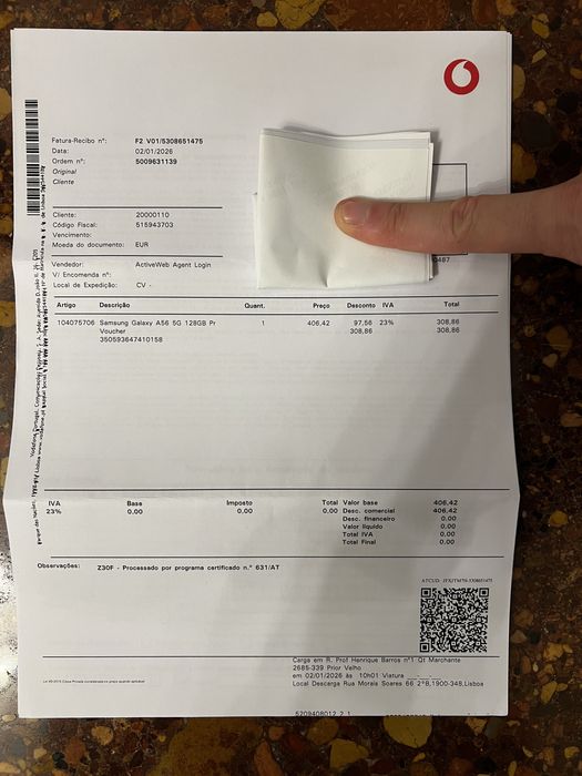 Samsung A56 5G selado com fatura