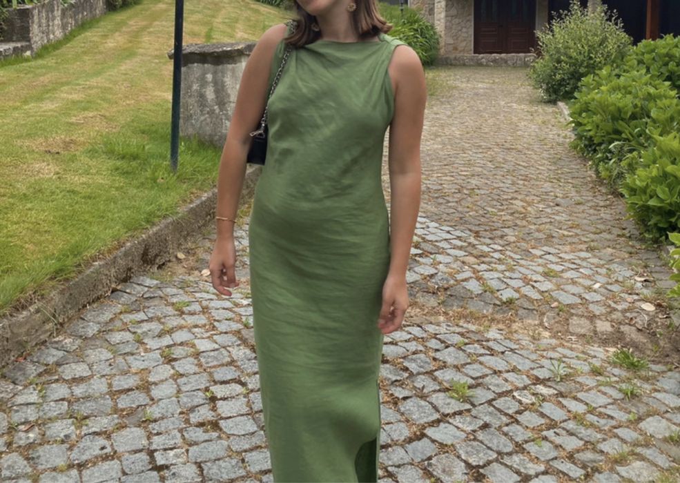 Vestido Zara Linho Loures •