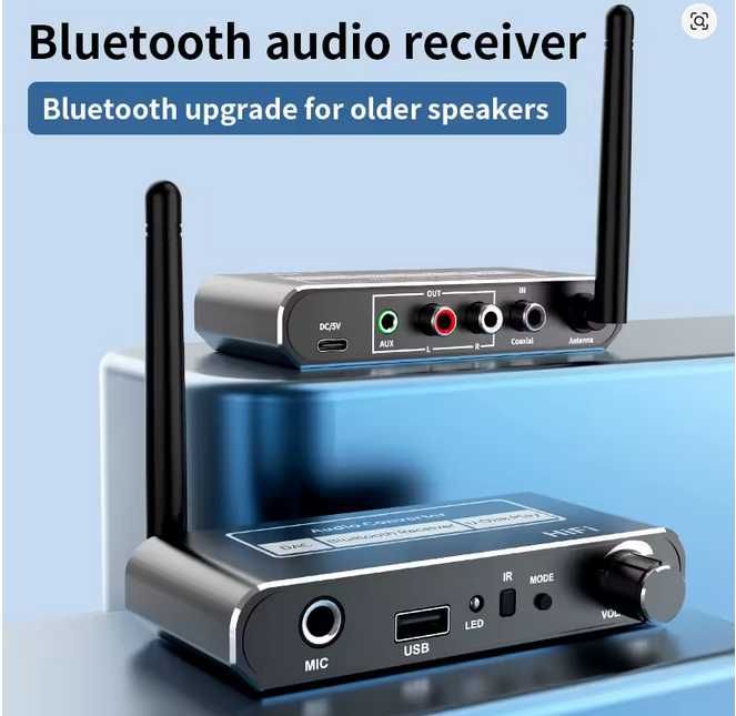 Bluetooth 5.2 Receiver D200  dac, rca, aux, мікрофон, usb