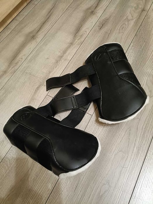 Ochraniacze FULL czarne skórzane