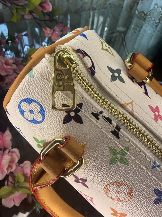 Жіноча сумка Louis Vuitton Monogram Multicolour Speedy (біла)