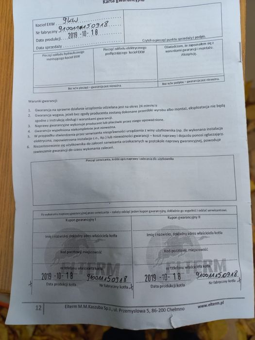 Kocioł elektryczny 9 kW Warmtec