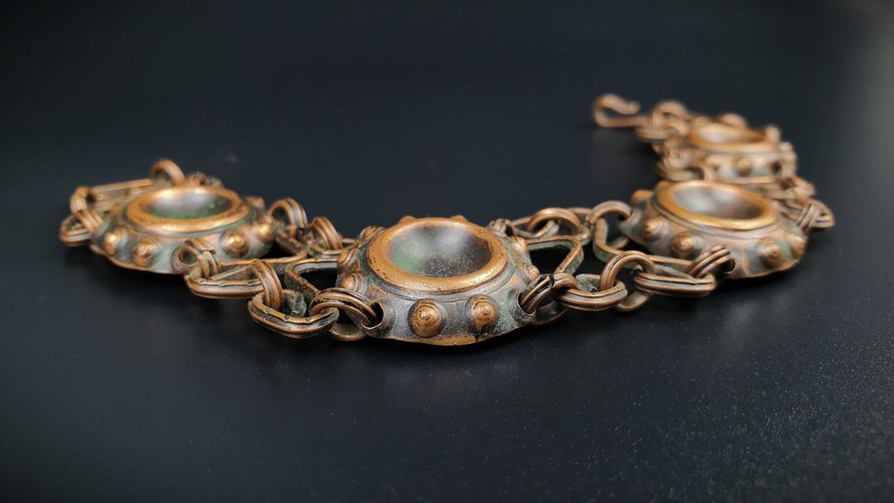 Stara Miedziana Bransoleta Vintage PRL Metaloplastyka