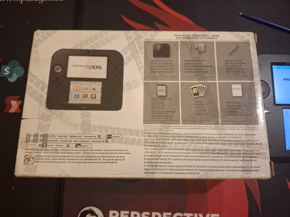nintendo 2ds mariokart 7 com caixa, encartes e jogo de origem