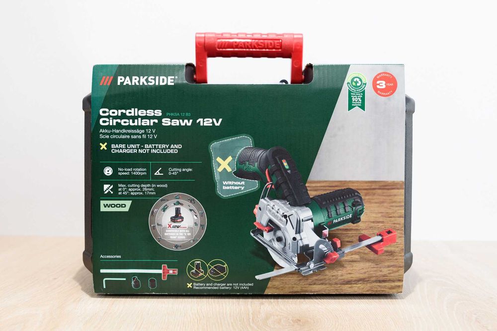 NEW! Акумуляторна циркулярна пила PARKSIDE PHKSA 12 B3 / паркетка