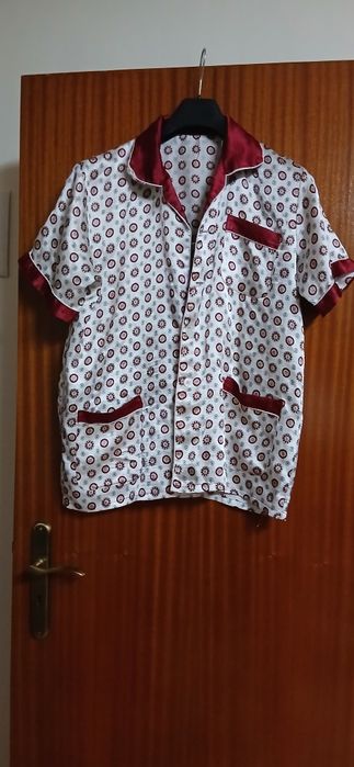 Casaco pijama acetinado