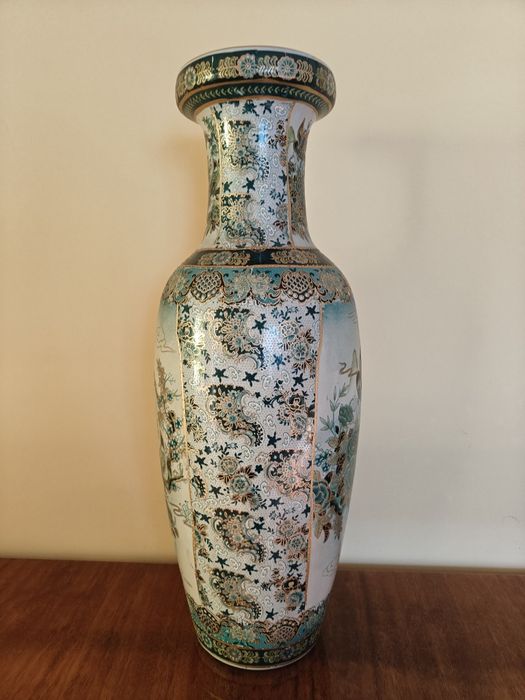 Велика інтер'єрна китайська ваза, порцеляна, золочення, 60 см