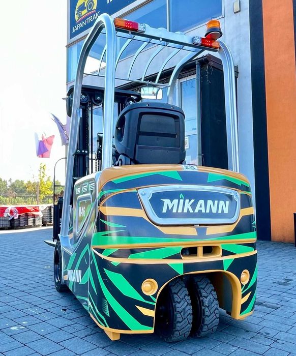 Wózek Widłowy Elektryczny 1,6T MIKANN, Maszt 4.5m,Triplex, 3-kołowy