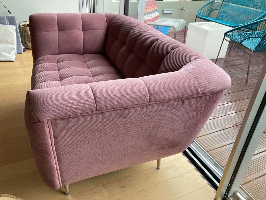 Sofá bombazina cor-de-rosa Antarte