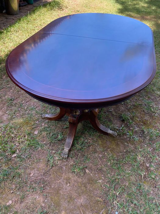 Grande Mesa Oval Mogno de Cuba Pés Garras Bronze 1,65 a 2,12 mt de cmp