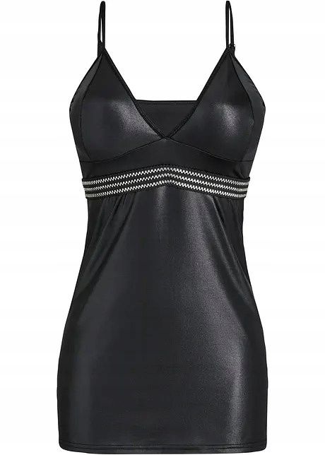 VENUS koszulka nocna sukienka erotyczna czarna połyskująca r.40/42