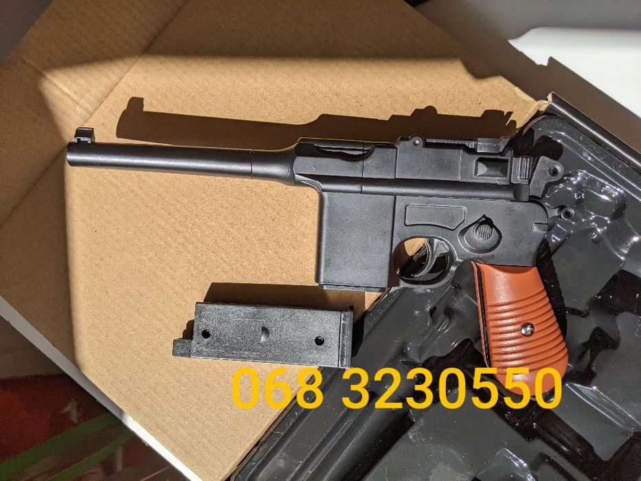 Пістолет на пульках металевий Маузер іграшковий пістолет