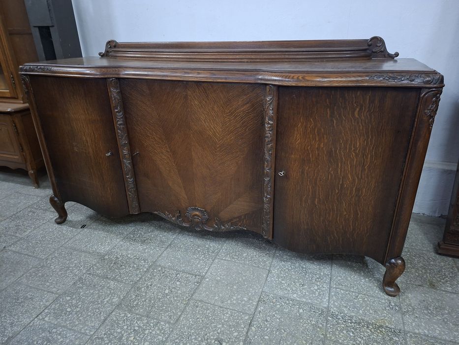 Komplet mebli chippendale do jadalni  komoda witryna stół 8 krzeseł /