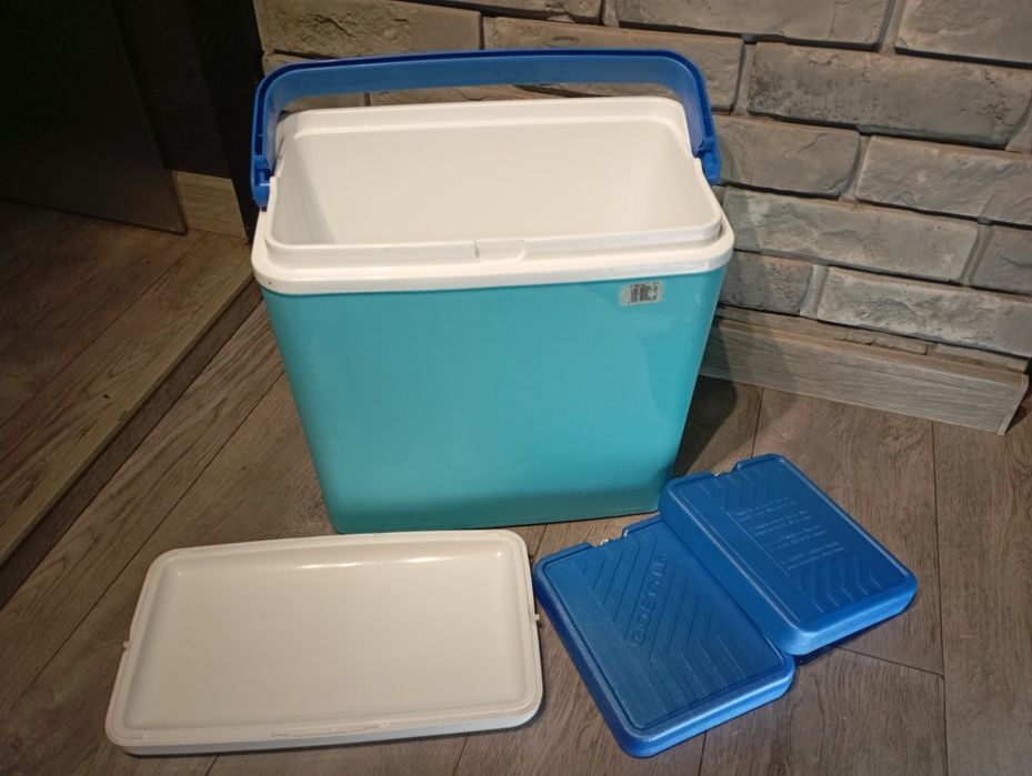 Lodówka turystyczna przenośna PROMO 25 na wkłady Kolor morski, biały