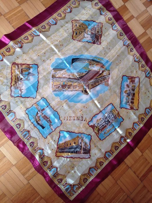Chusty apaszki szaliczki Wenecja 2 szt kwadrat 96cm