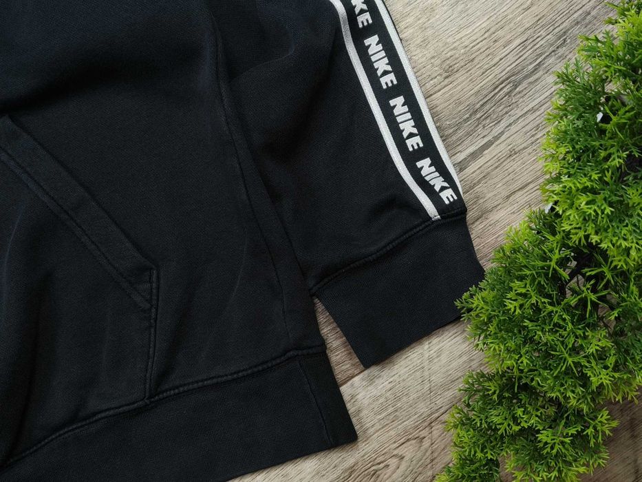 [M] NIKE на лампасах широке худі оригінальне бавовна чорне