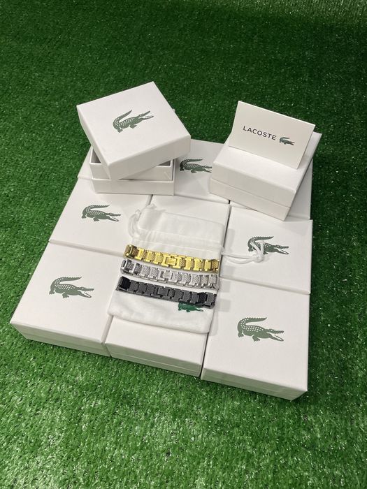 Браслет Lacoste/Браслет лакоста/Браслет на руку/Чорний| Сірий|