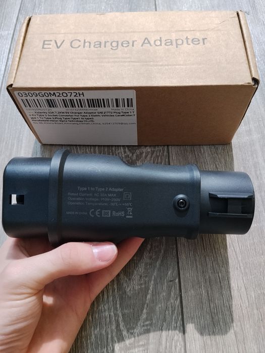 Перехідник Type 1 - Type 2 adapter 7квт 32А авто з США CCS1 CCS2 адаптер GBT Telsa Тесла накс хороша якість