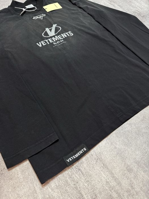 Лонгслів Vetements Washed Black S M L XL Oversized Balenciaga ERD