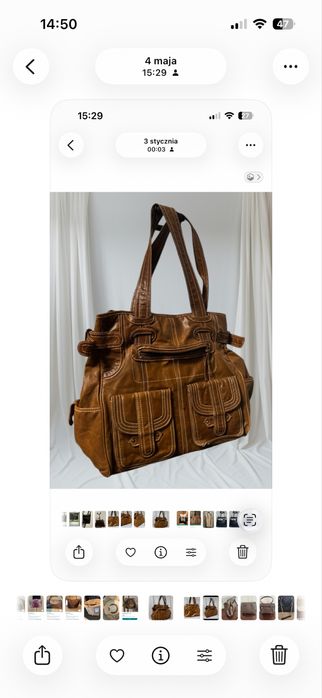 Pojemna Torebka Vintage Y2K Boho – Brązowa z Kieszeniami