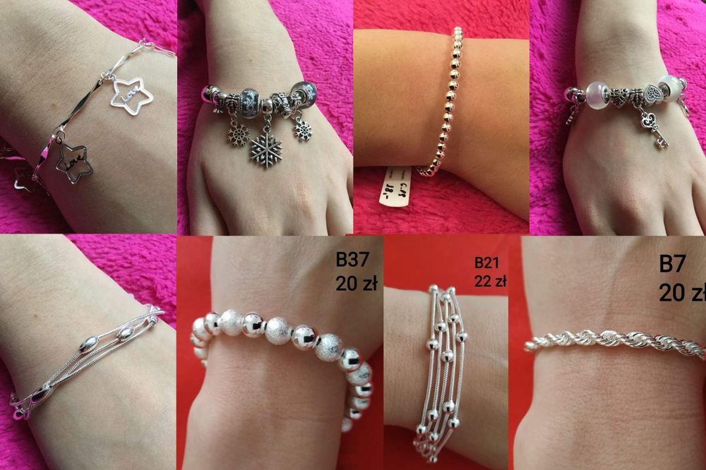 Bransoletka platerowana srebrem próby 925