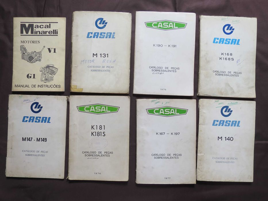 Catálogos manuais Casal Famel EFS Macal SIS Sachs Flandria motorizadas antigas