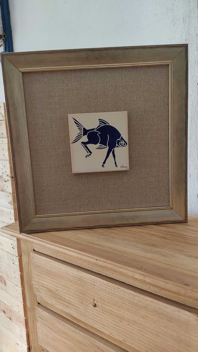 Azulejo antigo  assinado, Eduardo Nery