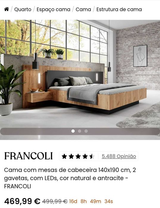 Cama de casal nova de alta qualidade.