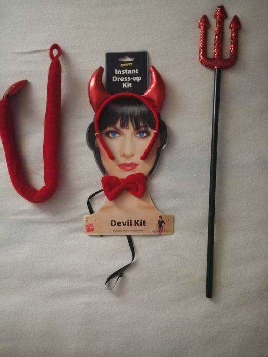 Carnaval disfarce Diabo - Bandolete, Laço, Cauda e Tridente