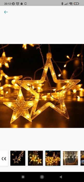 Kurtyna Led gwiazdki ciepłe