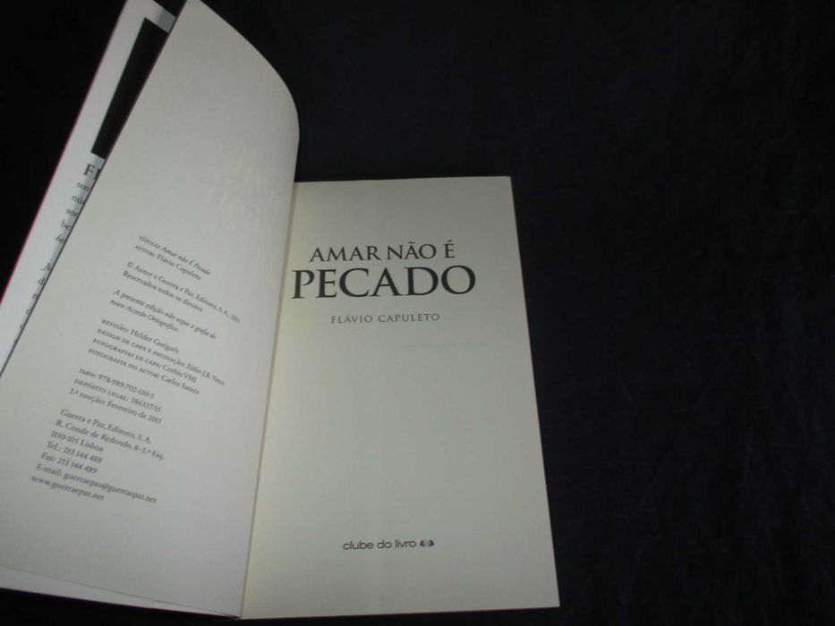 Livro Amar não é Pecado Flávio Capuleto